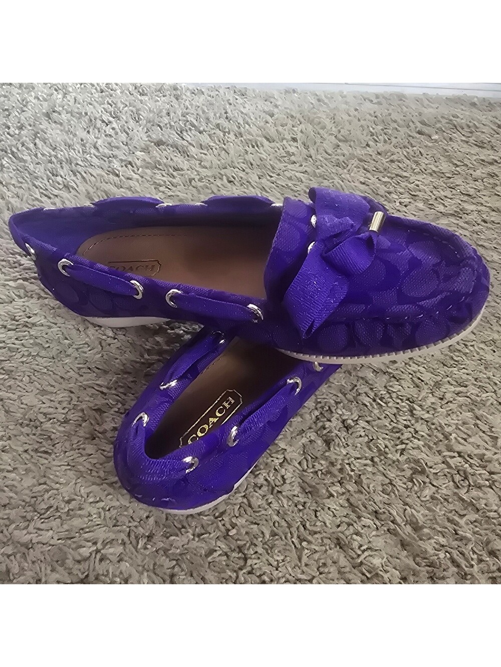 Coach Carina Bow Loafers Purple 5B Women - Picture 6 of 6